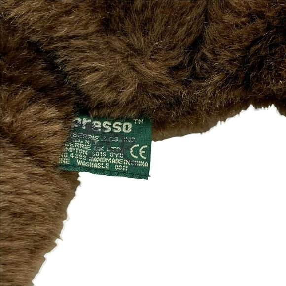 RUSS-BERRIE Espresso Teddy Bear Dark Brown 15" Plush Plaid Bow Pellets - Picture 5 of 6